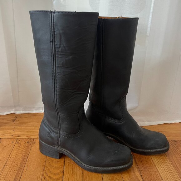 Frye Black Leather 14L Campus Women's Boots Size